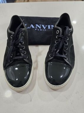 Lanvin Patent Leather Cap Toe Sneakers